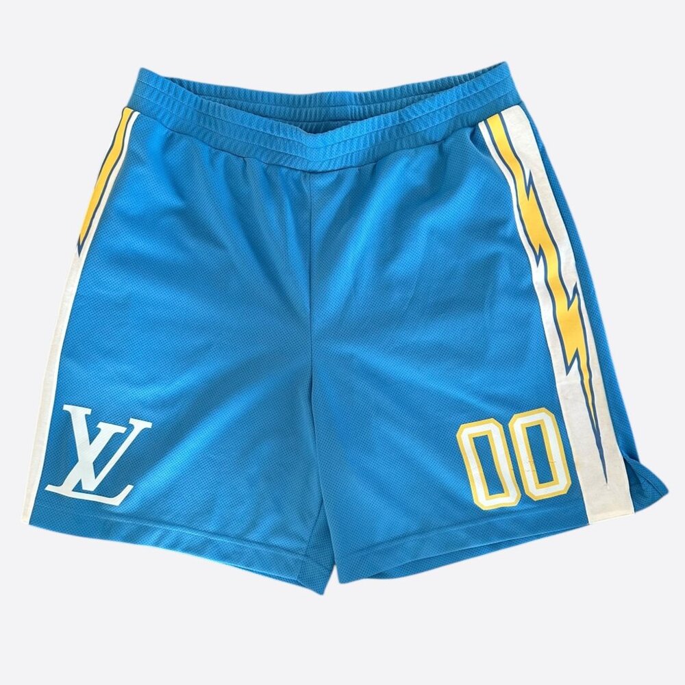Louis Vuitton Blue Lightning Logo Shorts